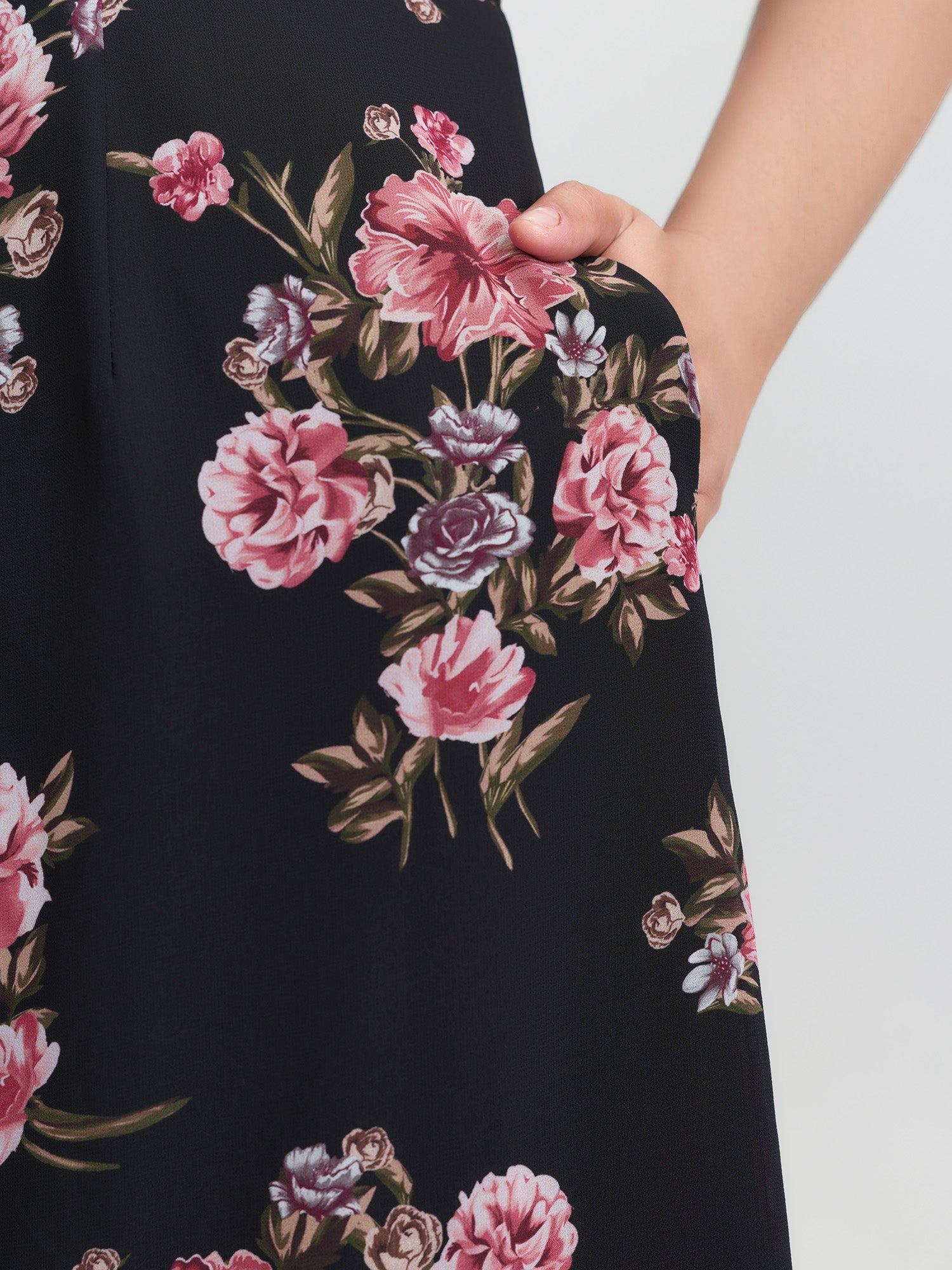 Floral Print Layered Contrast Jumpsuit
