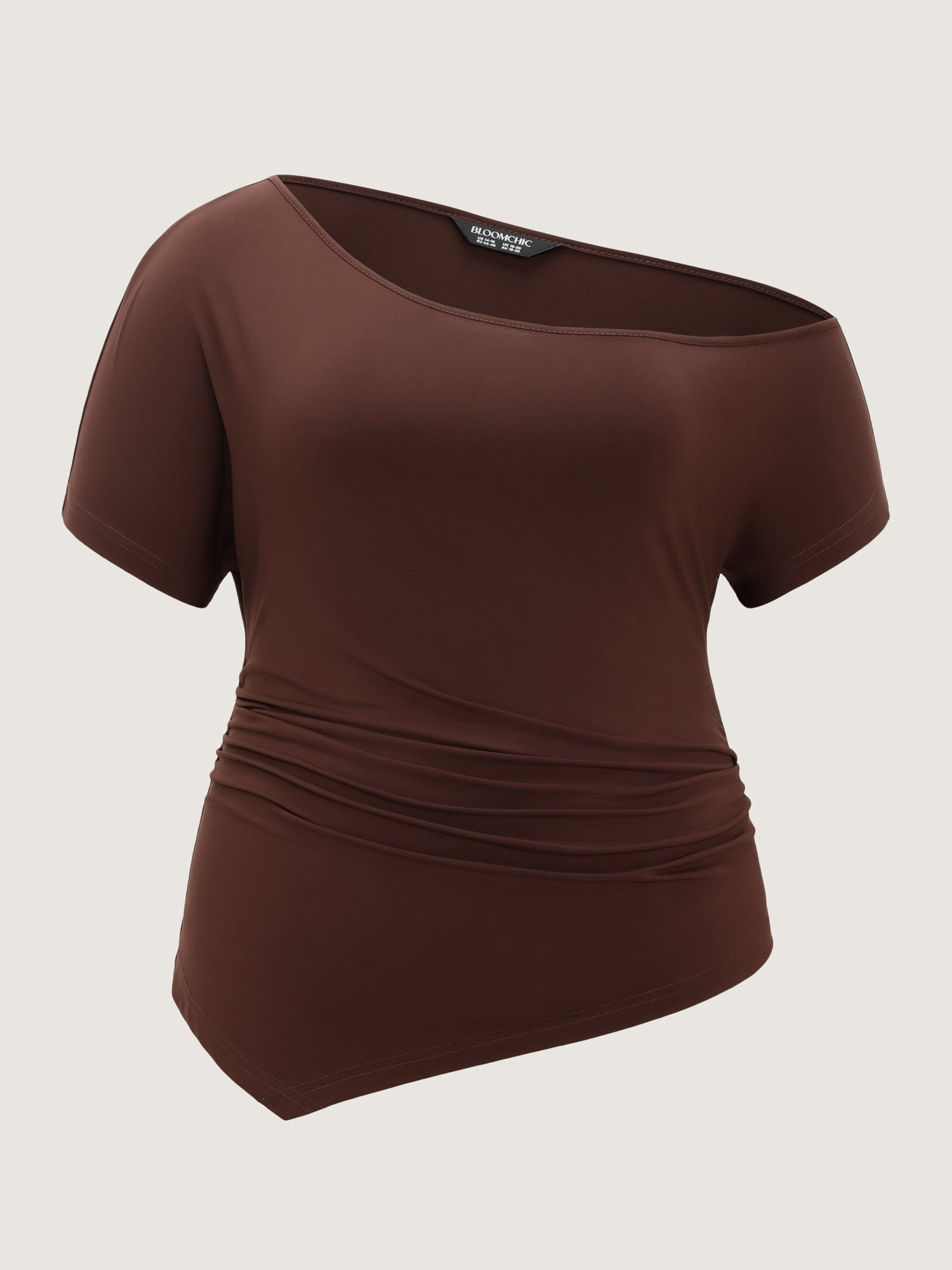 Supersoft Stretchy One-Shoulder Ruched Knit Top