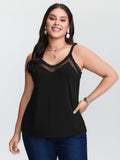 Sheer Lace Cut-Out Tank Top