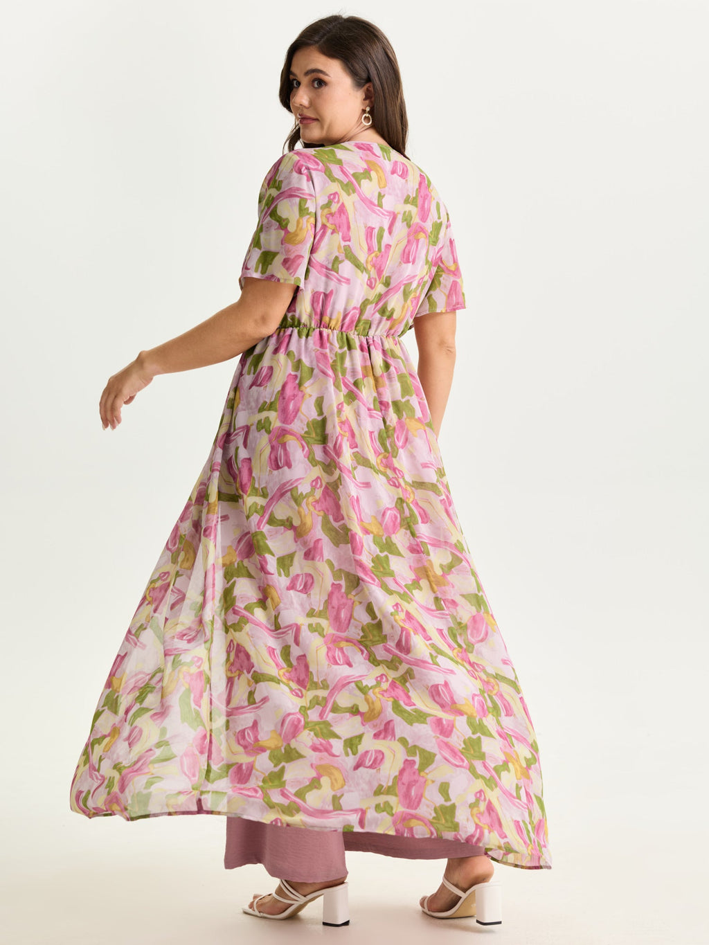 Hidden Zipper Floral Layered Pockets Jumpsuit
