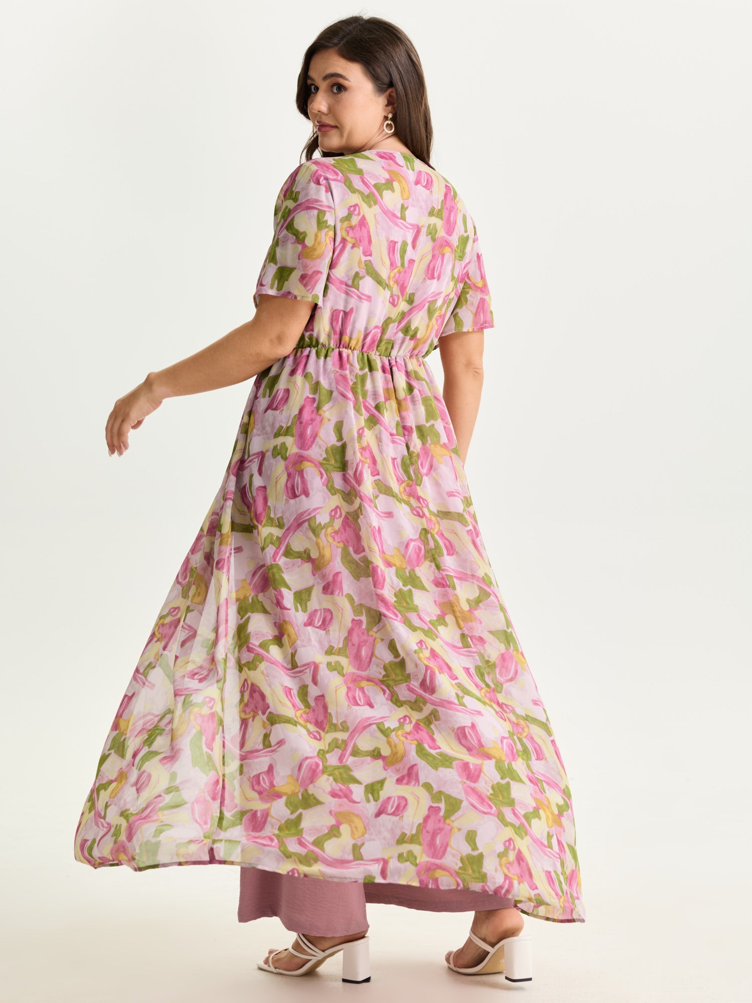 Hidden Zipper Floral Layered Pockets Jumpsuit