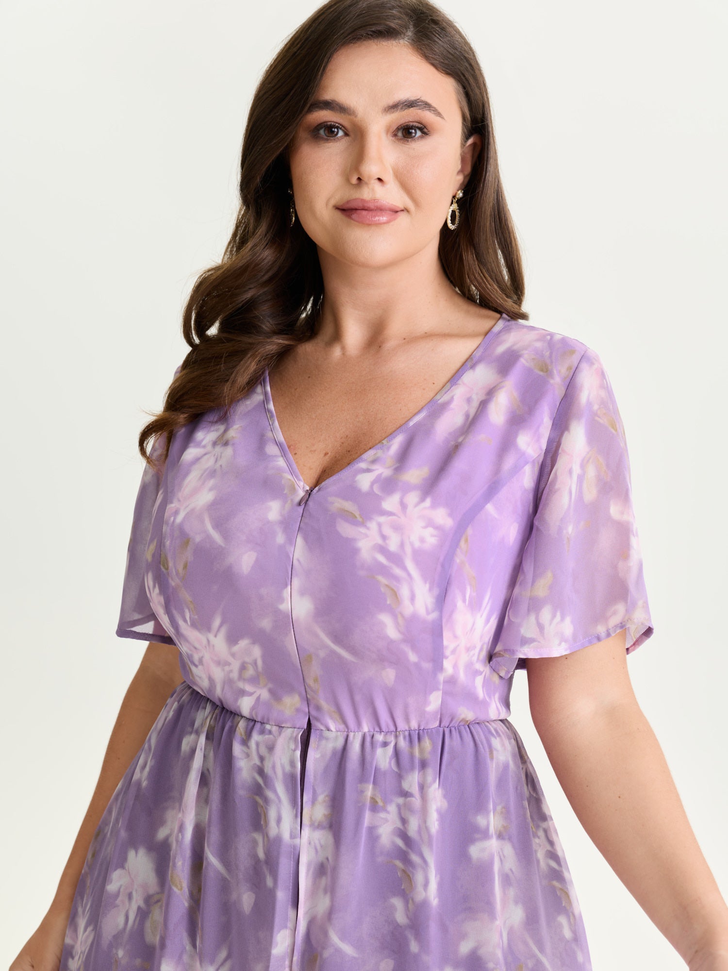 Hidden Zipper Floral Layered Pockets Jumpsuit