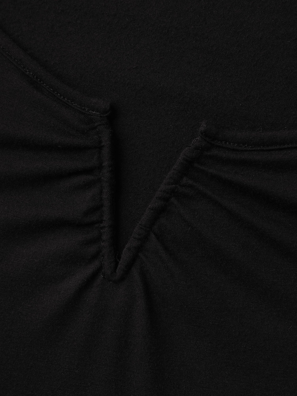 Cut-Out Embroidery Sleeve Solid T-Shirt