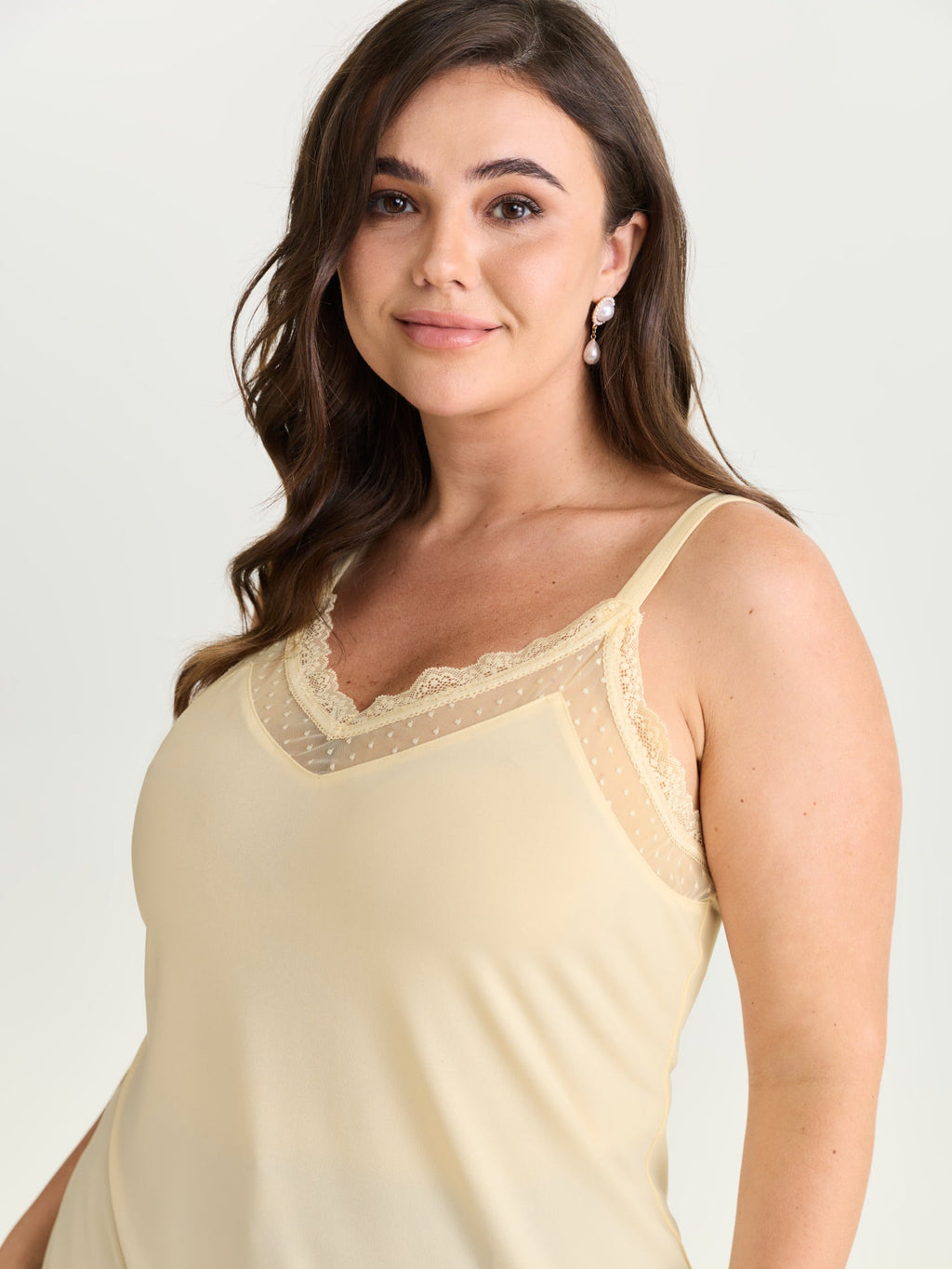 Sheer Lace Cut-Out Tank Top