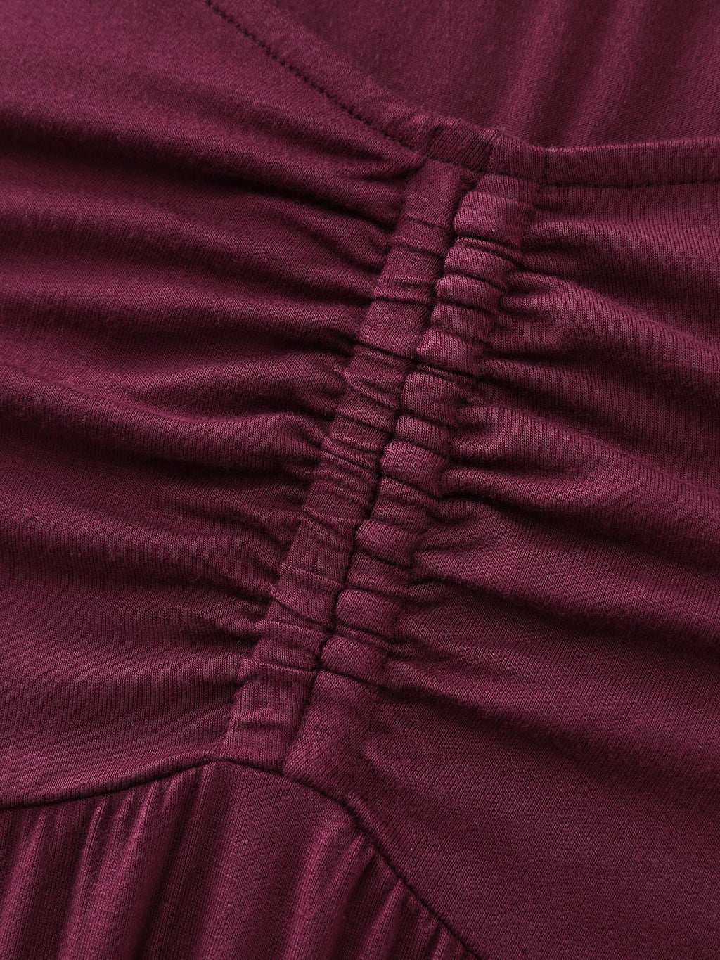 Stretchy Ruched Bodice Pleated Knit Top