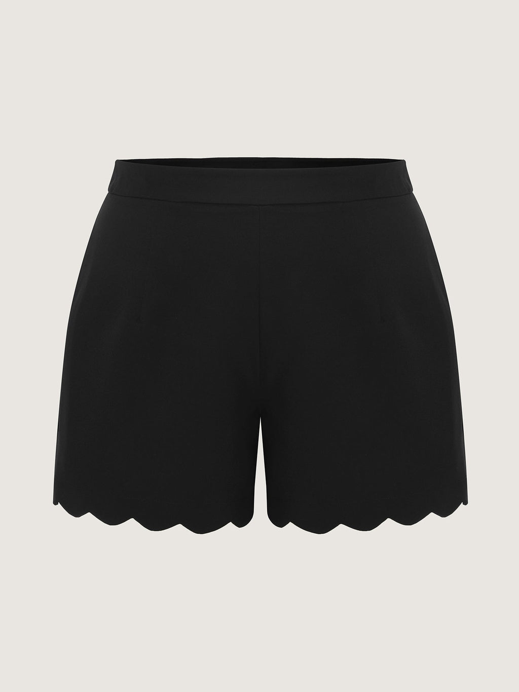 Stretchy Scalloped Hem Shorts