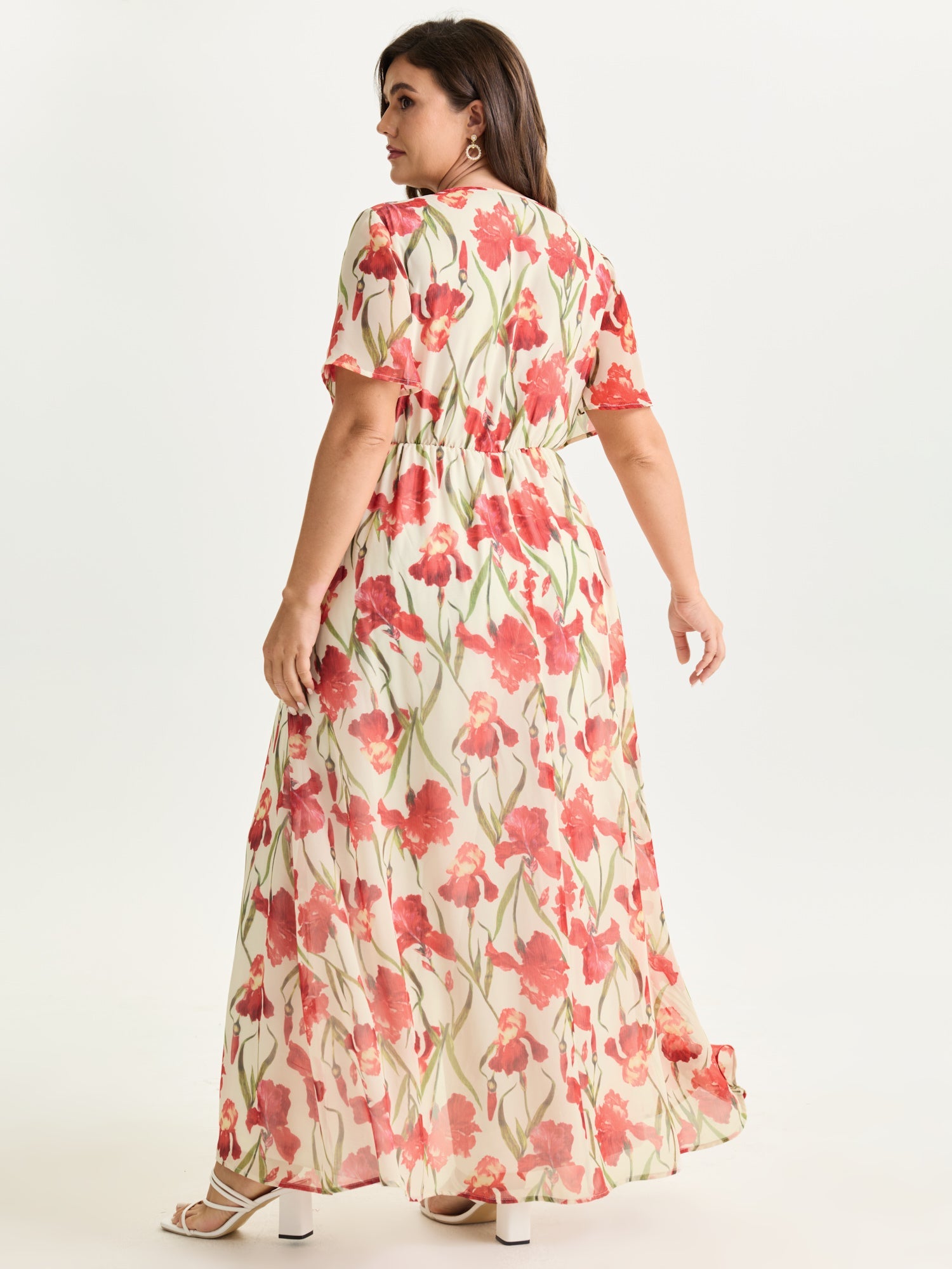 Hidden Zipper Floral Layered Pockets Jumpsuit