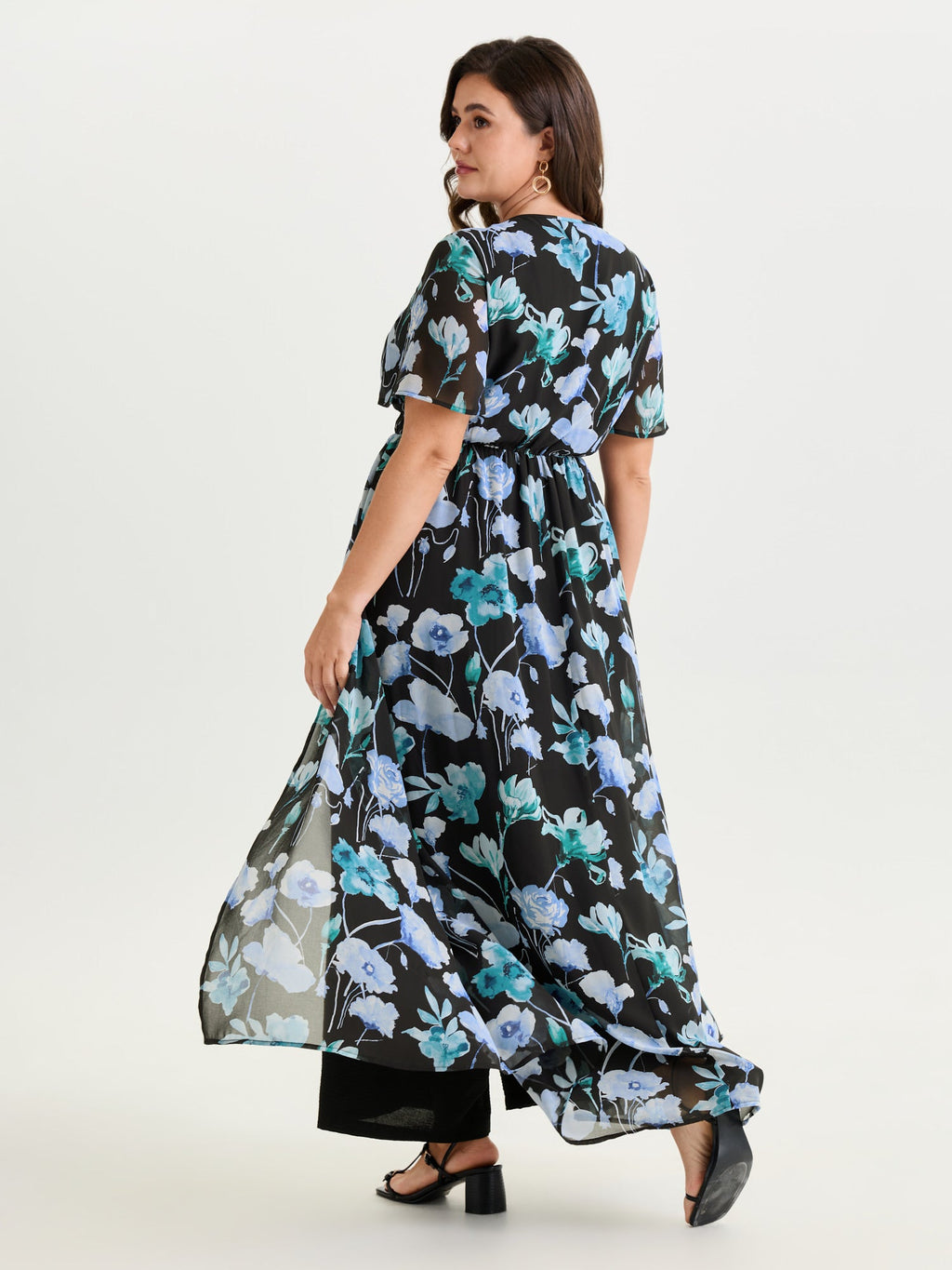 Hidden Zipper Floral Layered Pockets Jumpsuit